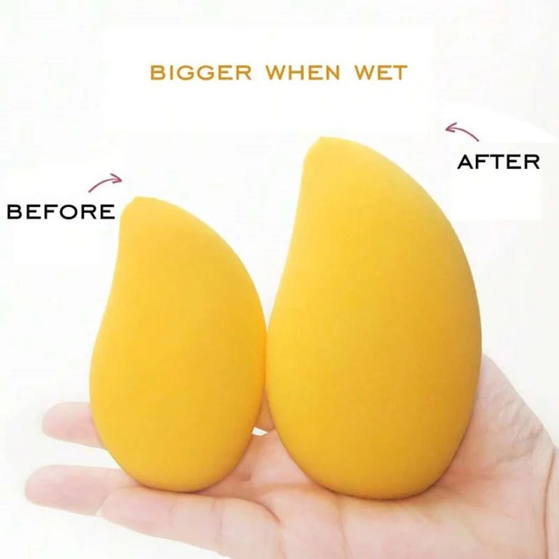 12/2pcs Mango Shape Soft Makeup Sponge Face Beauty Cosmetic Powder Puff For Foundation Concealer Cream Make Up Blender Tools