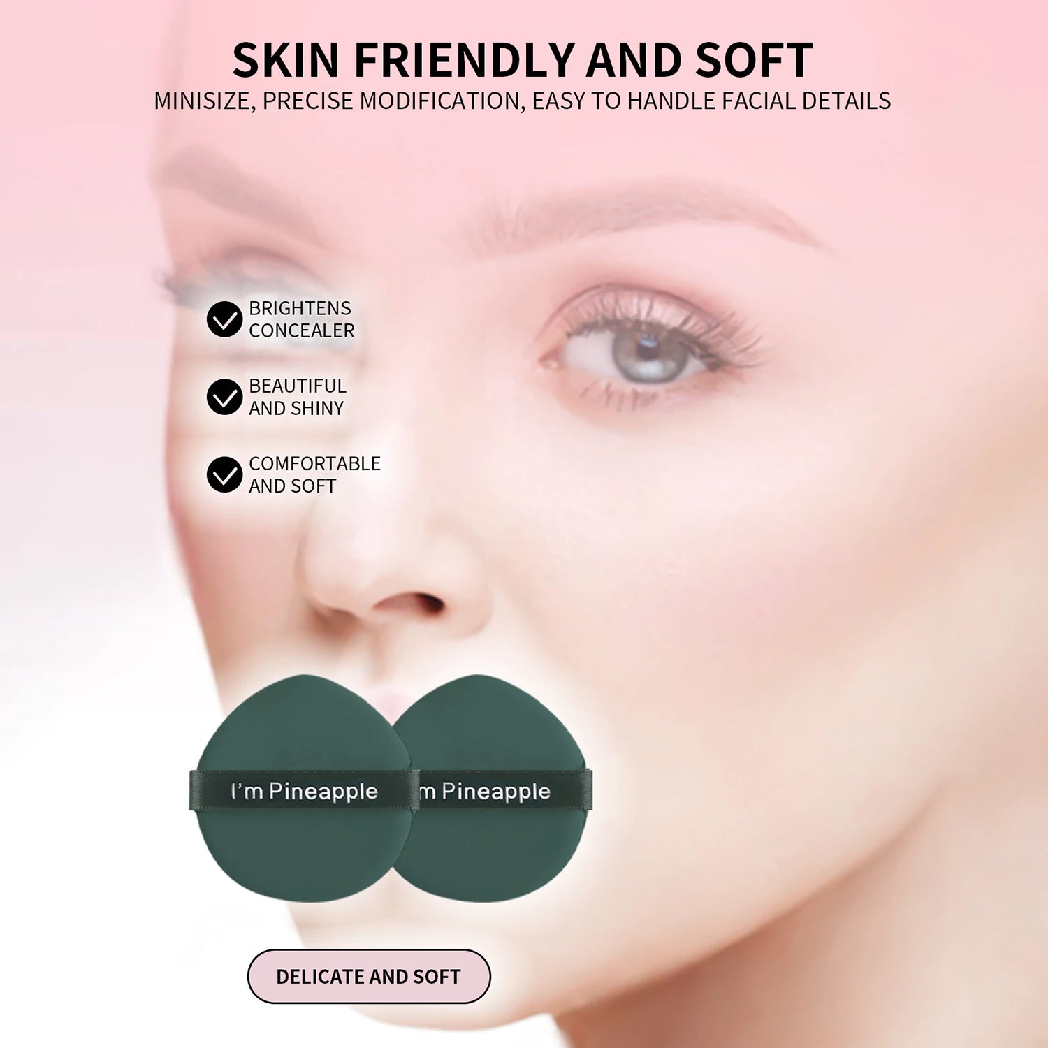 Boxed Dustproof Air Cushion Powder Puff Dry And Wet Dual-Use Makeup Circular Droplet Shaped Sponge Powder Puff Beauty Tool