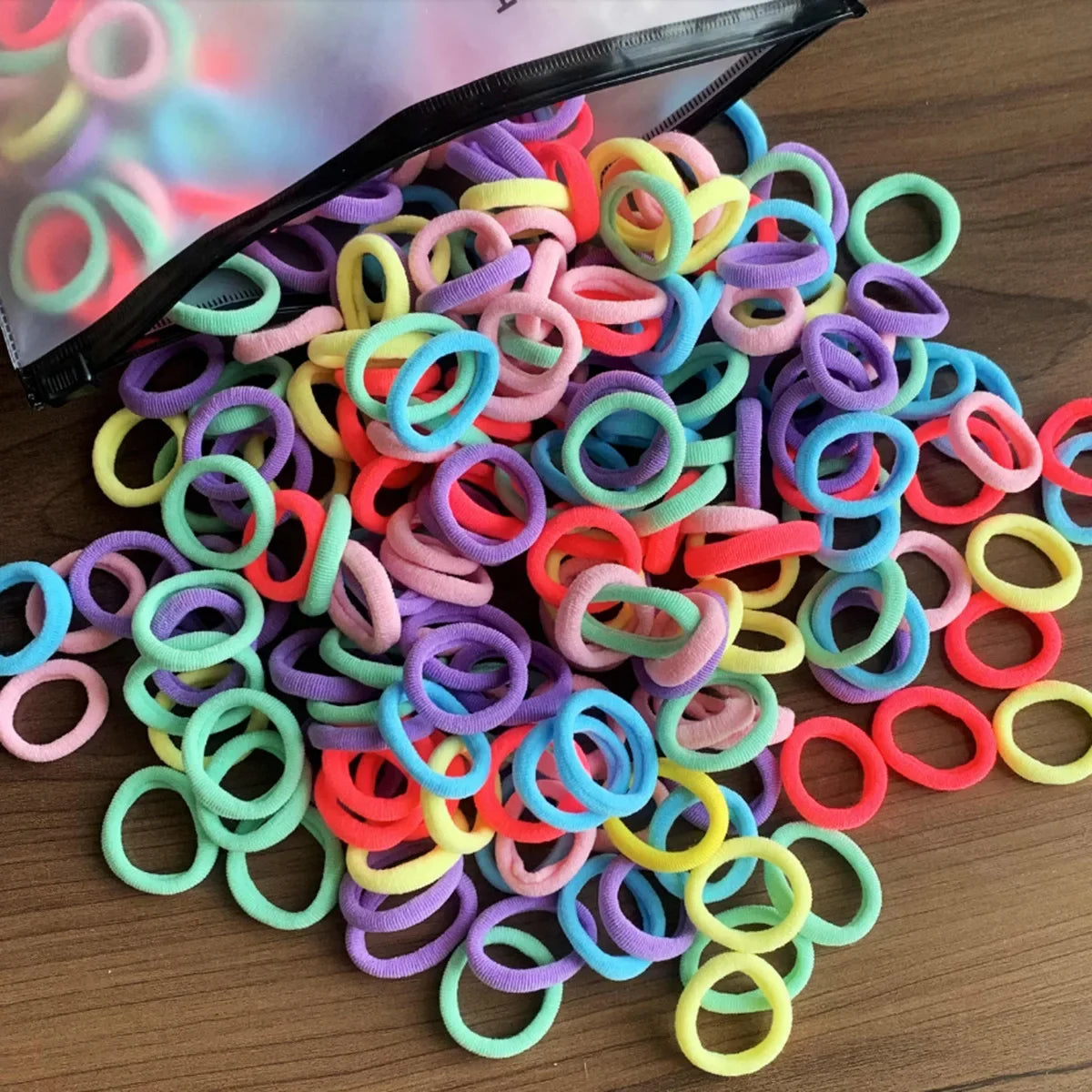50/100Pcs Hair Bands for Children Colorful Nylon Scrunchie Hair Ties Rubber Band Kids Elastic Hair Leagues Girl Accessories