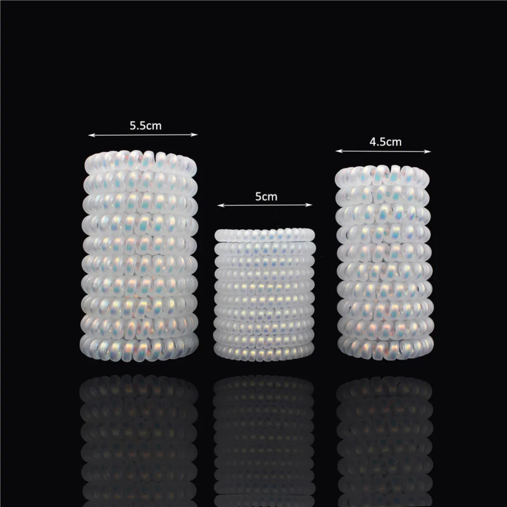 5Pcs/set New Fashion Matt Solid Telephone Wire Elastic Hair Band Frosted Spiral Cord Rubber Band Hair Tie Stretch Head Band Gum