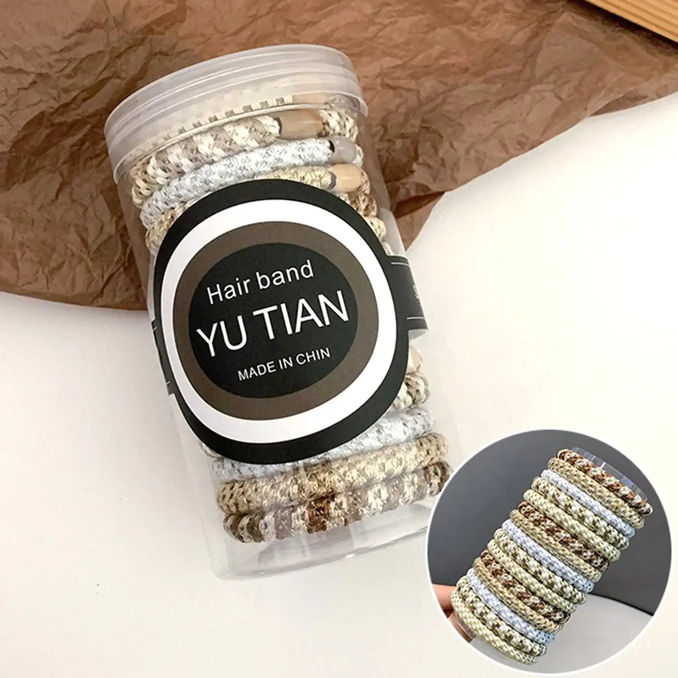 15 pcs of woven high elasticity hair bands for women's hair tie basic rubber bands thickened high ponytail headband accessories