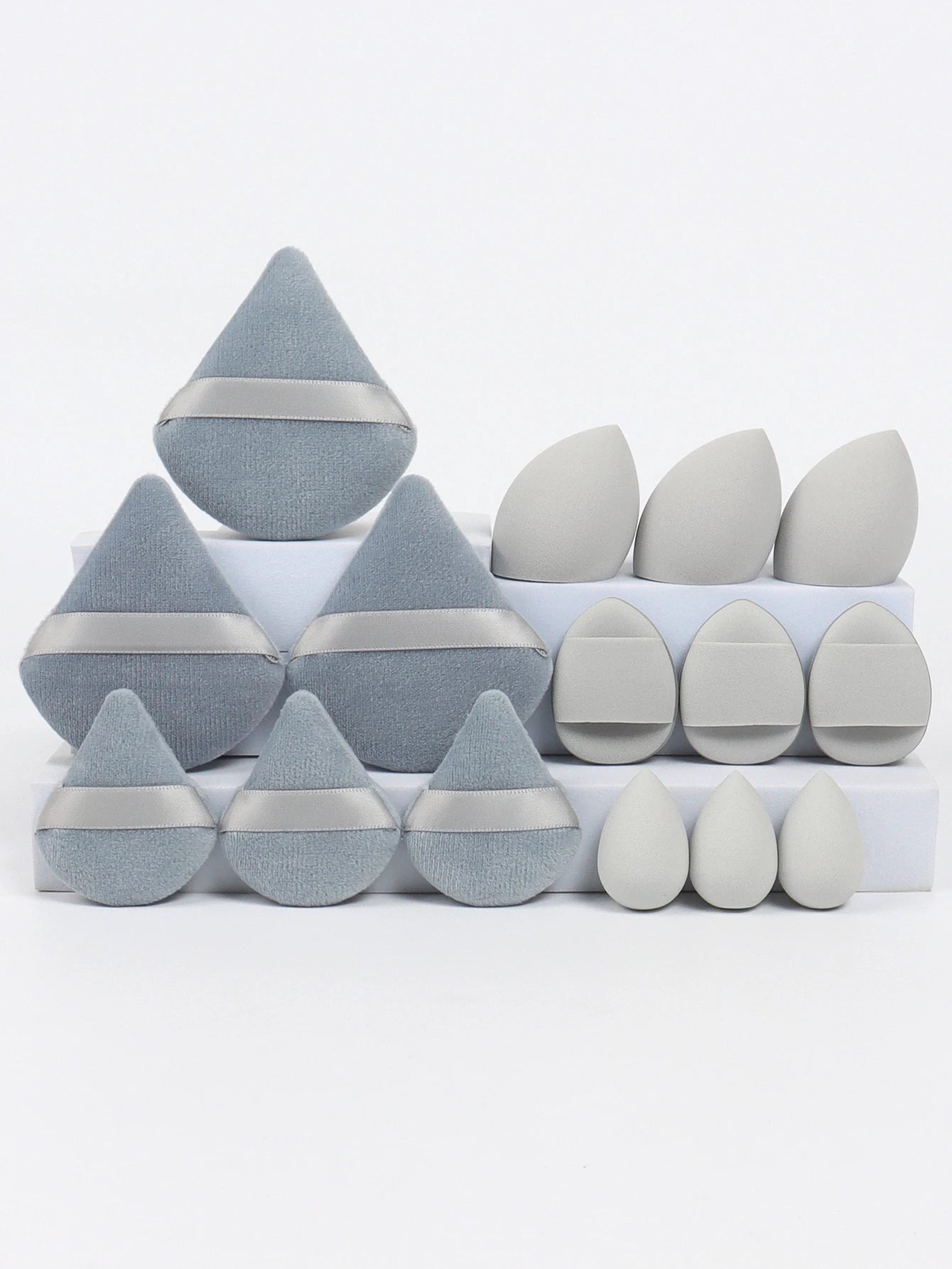 Multi Effect 15 Piece Set 3 Loose Powder Puffs&3 Mini Loose Powder Puffs&3 Medium-Sized Eggs&3 Mini Eggs&3 Air Cushions. Founda