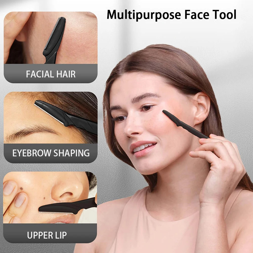 Razor Set Eyebrow Multipurpose Face Razors For Women and Men Dermaplaning Tool  Easy To Use Cutter Shaver Blades Makeup Tools