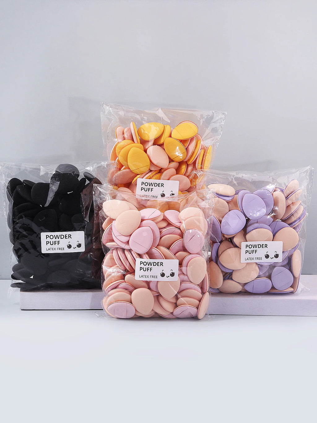 New 100PCS Mini Finger Powder Puffs Sponge Soft Non-Powder-Absorbing Dual-Use For Concealer Foundation Portable Makeup Touch-Ups