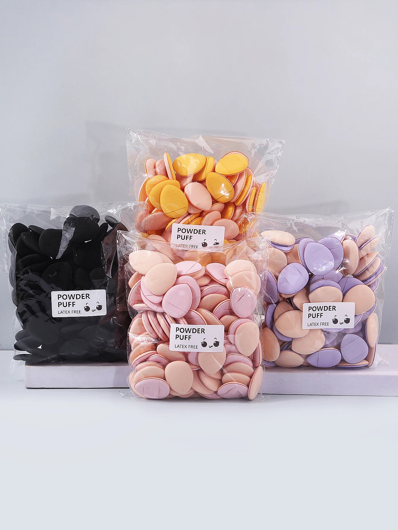 New 100PCS Mini Finger Powder Puffs Sponge Soft Non-Powder-Absorbing Dual-Use For Concealer Foundation Portable Makeup Touch-Ups
