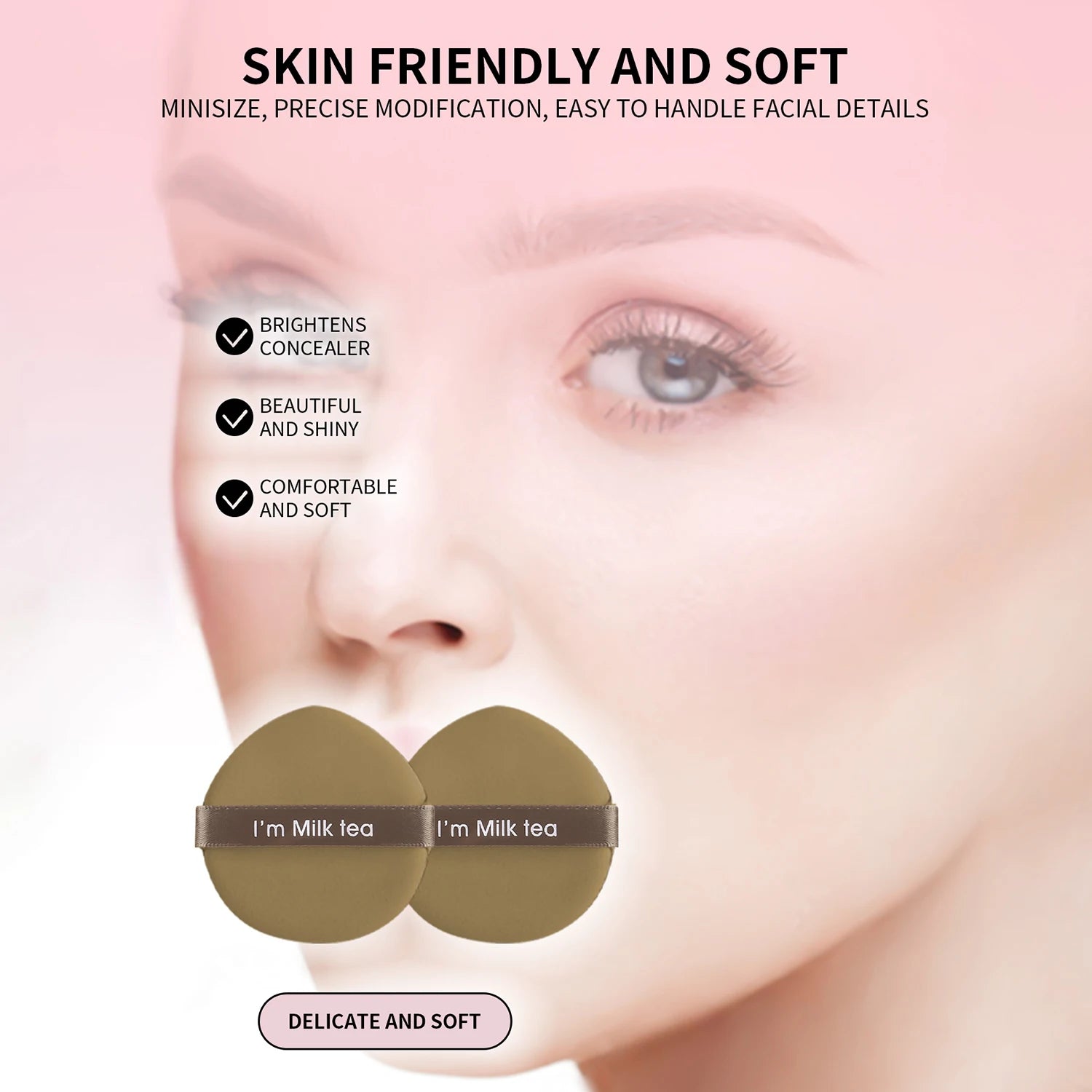 Boxed Dustproof Air Cushion Powder Puff Dry And Wet Dual-Use Makeup Circular Droplet Shaped Sponge Powder Puff Beauty Tool