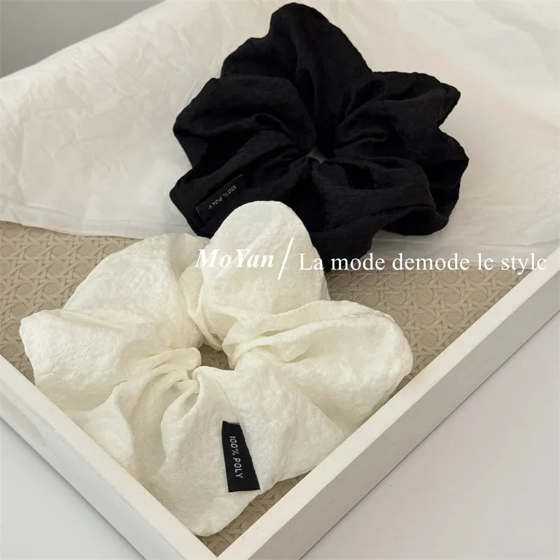 2025 new textured printed ball head large intestine hair band simple versatile rubber band women's tie head rope puff hair rope